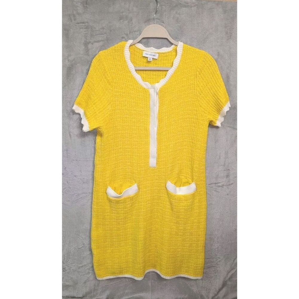 Free Assembly Women’s Mini Sweater Dress With Scalloped Trim Size Small